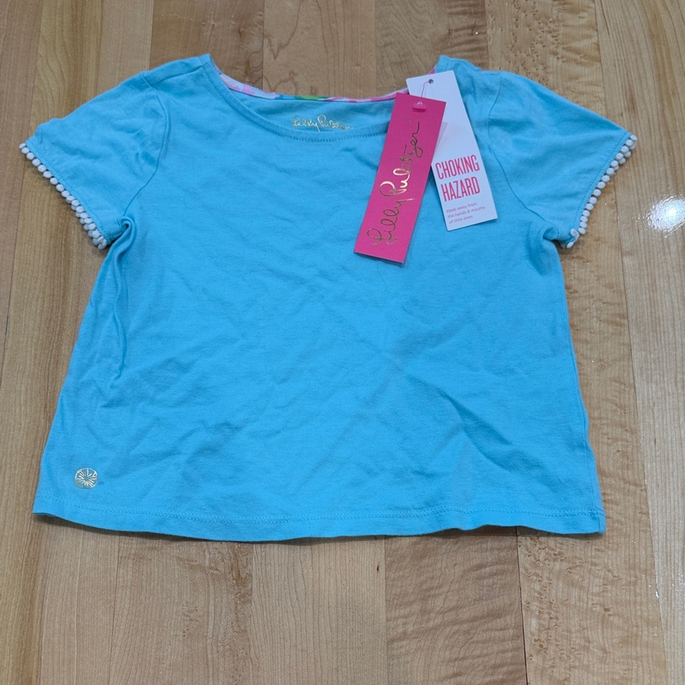 Lilly Pulitzer girls light blue short sleeve shirt